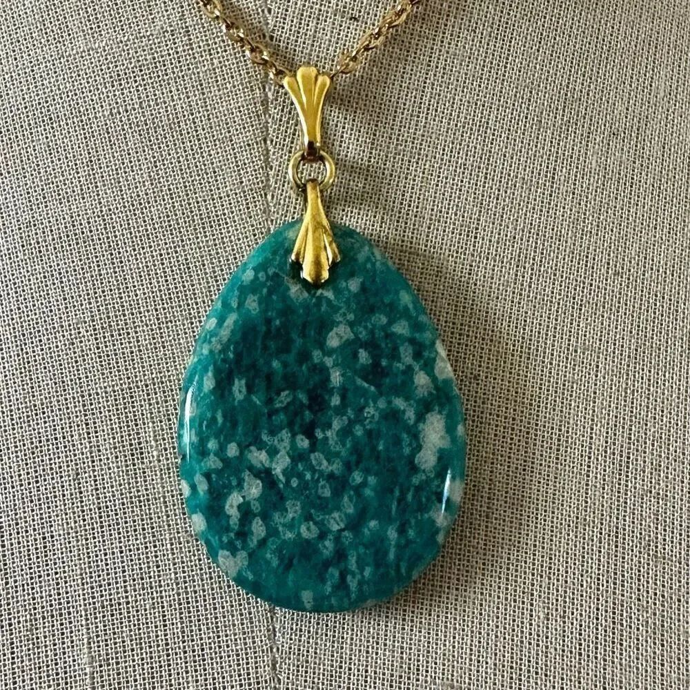 Amazonite Teardrop Pendant Necklace